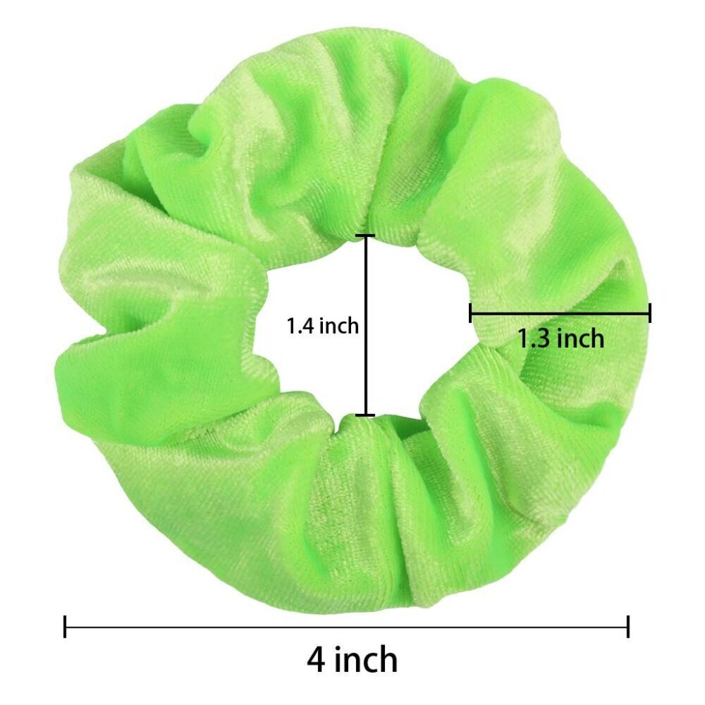 20 Pcs Hair Scrunchies Solid Color Soft Scrunchies Hair Ties Green Velvet Scrunc View 3